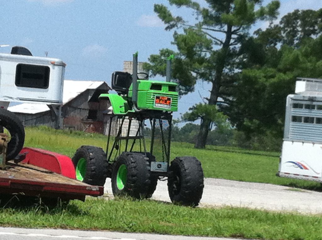 Lifted Lawnmower