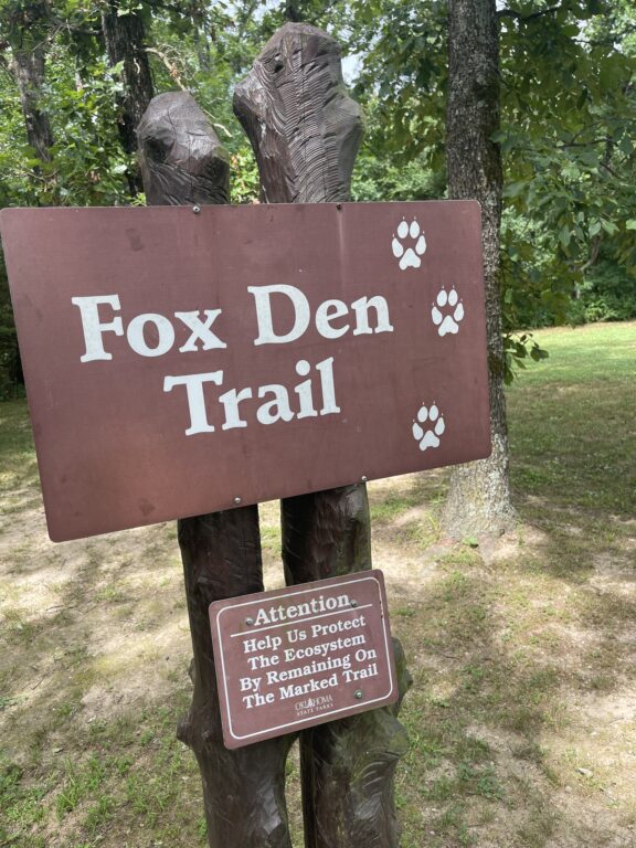 Fox Den Trail sign