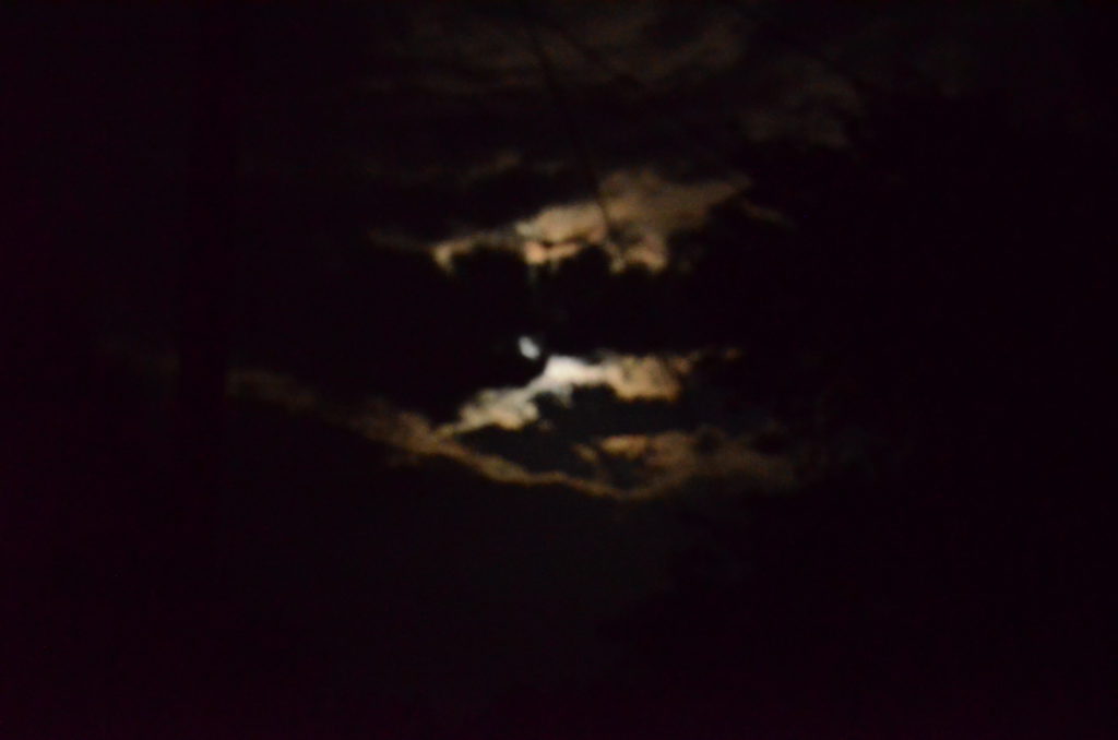 Super moon behind the clouds