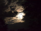 Super moon behind the clouds