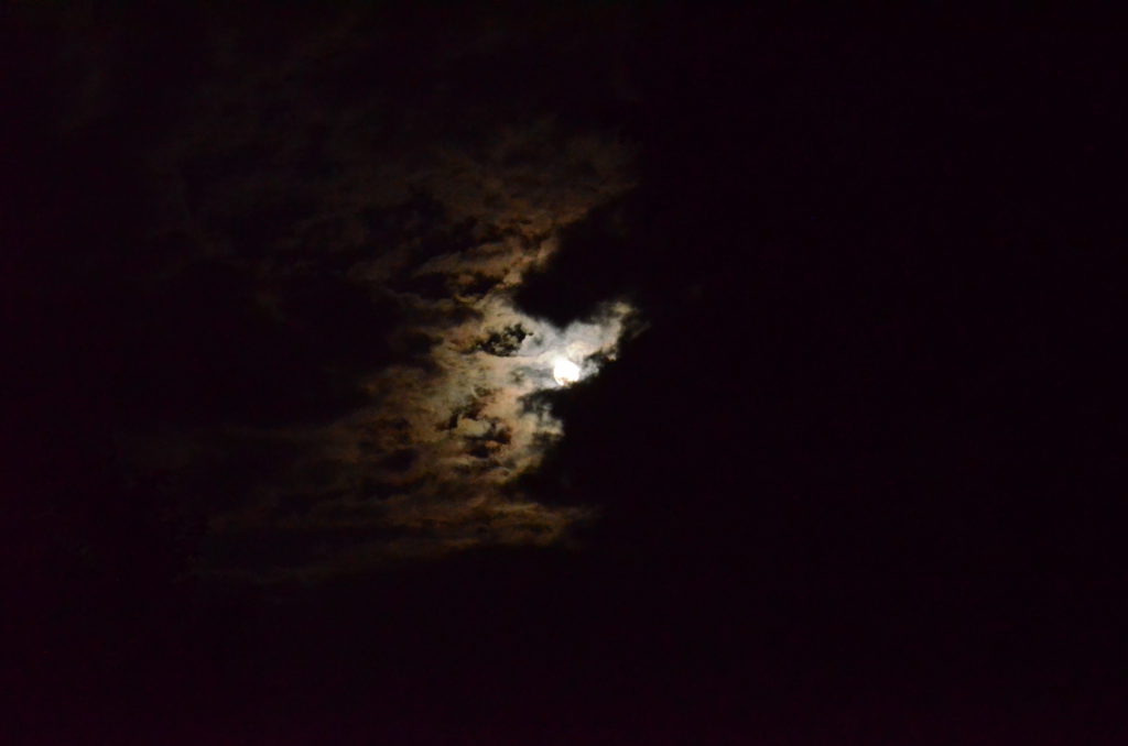 Super moon behind the clouds