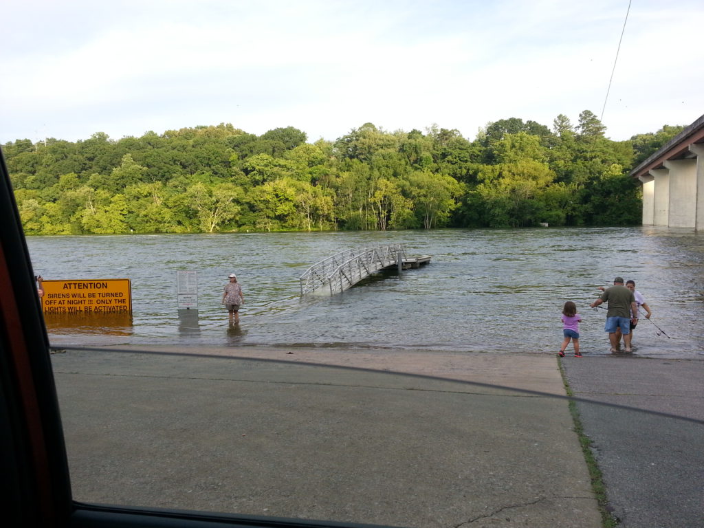 Wading out to the dock