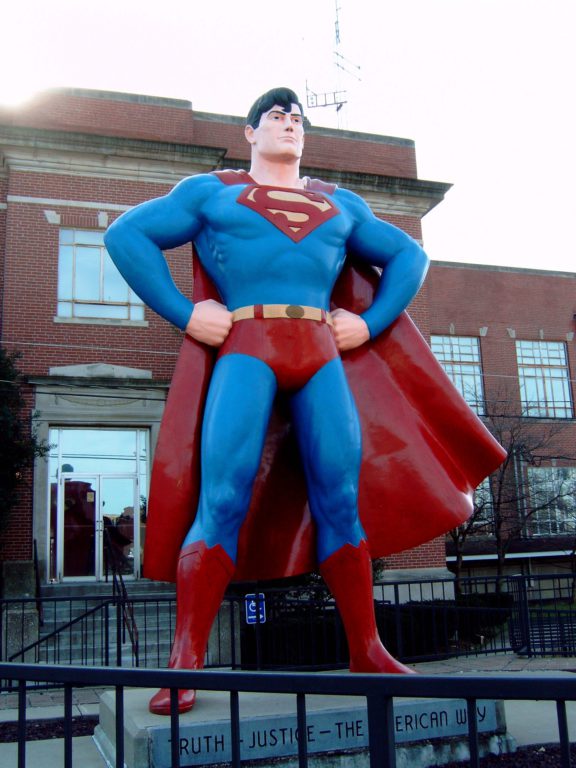 Fifteen-foot bronze statue of Superman