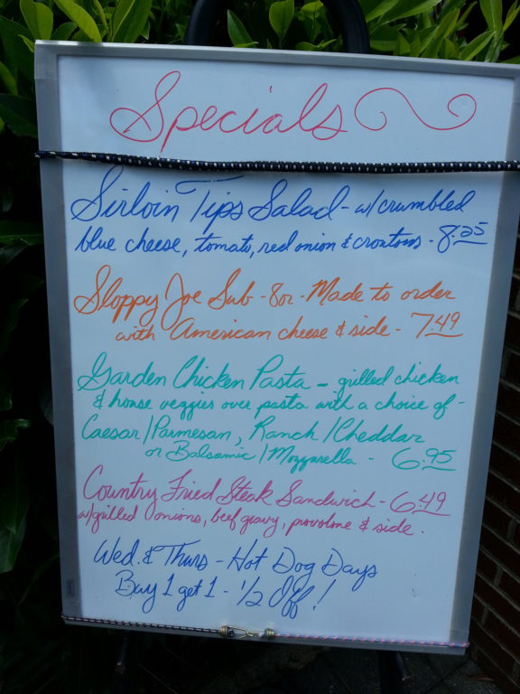 Specials at Motor Company Grill in Franklin, NC