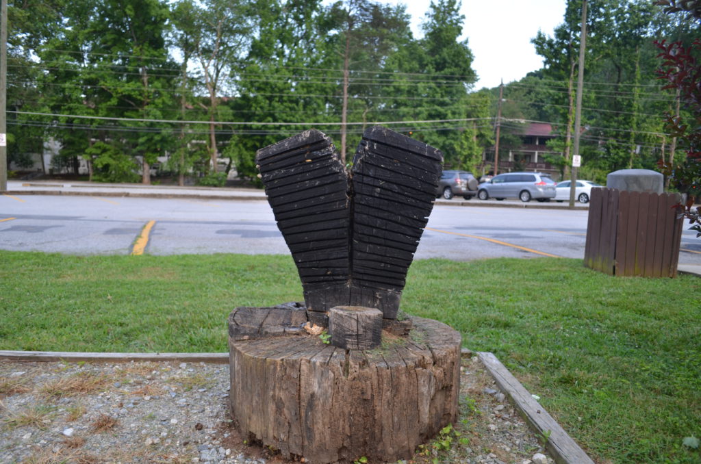 Carving of a V-Twin engine