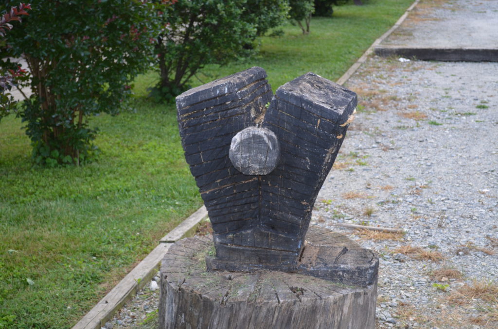 Carving of a V-Twin engine