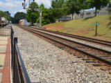 Train track into the station at Cornelia - Home of the Big Red Apple