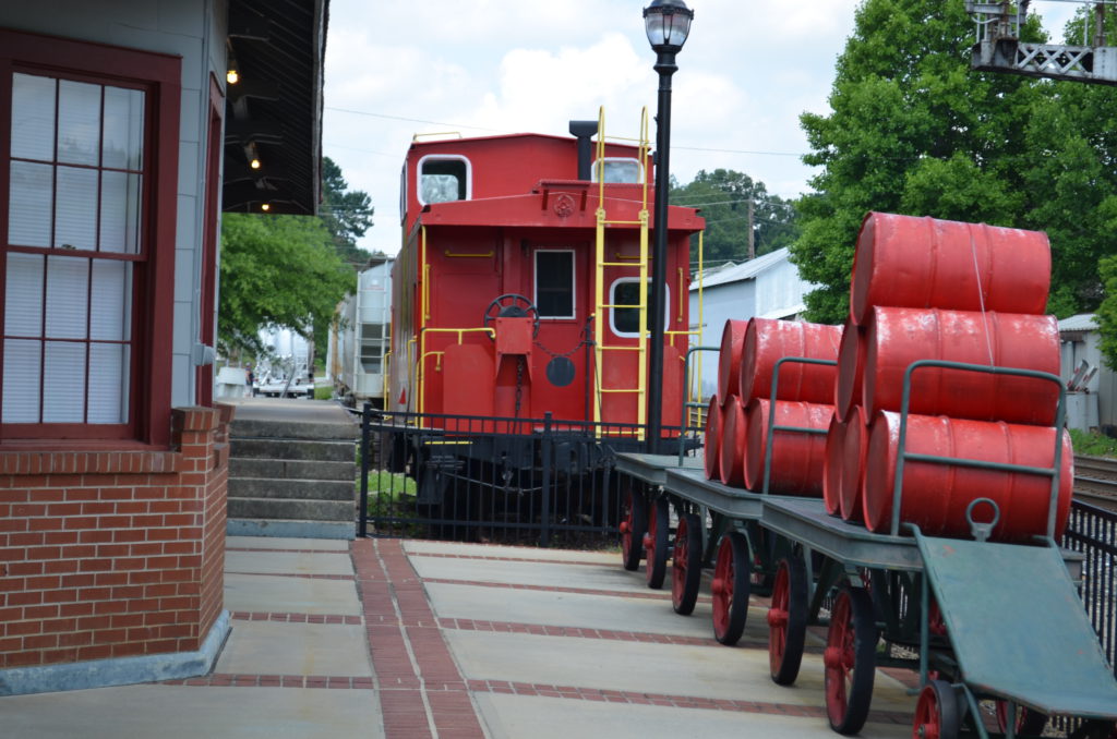 One of the old cabooses at Cornelia - Home of the Big Red Apple