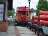 One of the old cabooses at Cornelia - Home of the Big Red Apple