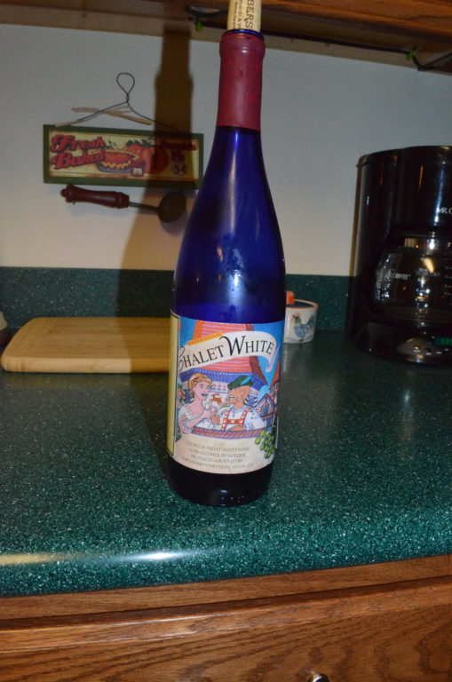 A bottle of Chalet White from the Habersham winery