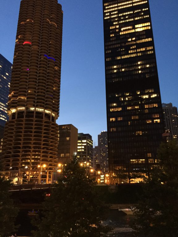 Along the river at night